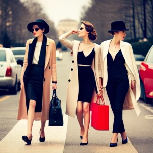 Femmes chics et élégantes qui font du shopping
